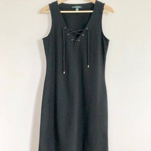 Ralph Lauren Black Cotton Sleeveless Dress